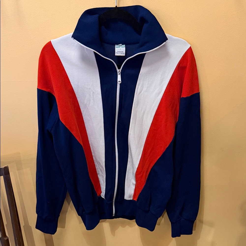 Vintage Colorblock Zip-Up Jacket